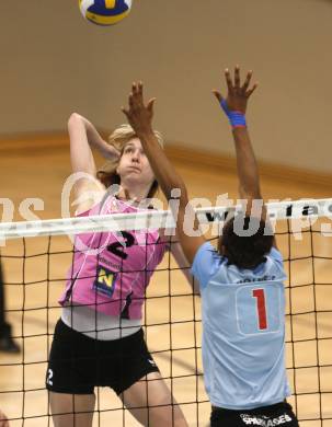 Volleyball Damen Bundesliga. ATSC Wildcats gegen Post SV Wien. Sherlina Tasha Holness (Wildcats), Kristyna Pastulova (Post). Klagenfurt, am 16.4.2008.
Copyright Kuess

---
pressefotos, pressefotografie, kuess, qs, qspictures, sport, bild, bilder, bilddatenbank