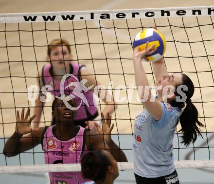 Volleyball Damen Bundesliga. ATSC Wildcats gegen Post SV Wien. PRAEPROST Maja(Wildcats), Diana Ojo (Post). Klagenfurt, am 16.4.2008.
Copyright Kuess

---
pressefotos, pressefotografie, kuess, qs, qspictures, sport, bild, bilder, bilddatenbank