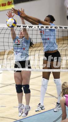 Volleyball Damen Bundesliga. ATSC Wildcats gegen Post SV Wien.  HOLNESS "Tasha" Sherline, PRÄPROST Maja (Wildcats). Klagenfurt, am 16.4.2008.
Copyright Kuess

---
pressefotos, pressefotografie, kuess, qs, qspictures, sport, bild, bilder, bilddatenbank