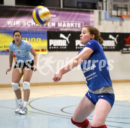 Volleyball Damen Bundesliga. ATSC Wildcats gegen Post SV Wien. KAADEN Elena, Kerstin Pichler (Wildcats). Klagenfurt, am 16.4.2008.
Copyright Kuess

---
pressefotos, pressefotografie, kuess, qs, qspictures, sport, bild, bilder, bilddatenbank