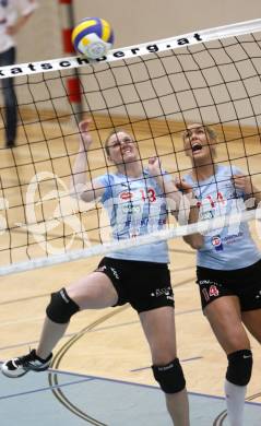 Volleyball Damen Bundesliga. ATSC Wildcats gegen Post SV Wien. Sigrid Sumper,  Therese Mc Natt (Wildcats). Klagenfurt, am 16.4.2008.
Copyright Kuess

---
pressefotos, pressefotografie, kuess, qs, qspictures, sport, bild, bilder, bilddatenbank