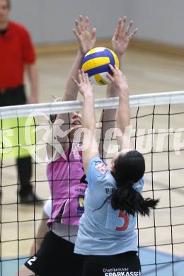 Volleyball Damen Bundesliga. ATSC Wildcats gegen Post SV Wien. Maja Praeprost (Wildcats), Kristyna Pastulova (Post). Klagenfurt, am 16.4.2008.
Copyright Kuess

---
pressefotos, pressefotografie, kuess, qs, qspictures, sport, bild, bilder, bilddatenbank