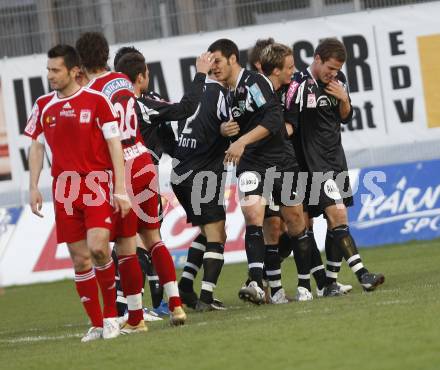 Fussball. Red Zac Bundesliga. FC Kaernten gegen FC Pax Gratkorn. Torjubel  (Gratkorn). Klagenfurt, am 18.4.2008.
Copyright Kuess

---
pressefotos, pressefotografie, kuess, qs, qspictures, sport, bild, bilder, bilddatenbank