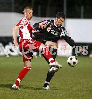 Fussball. Red Zac Bundesliga. FC Kaernten gegen FC Pax Gratkorn. Ulrich Winkler (FCK), Dominic Hassler (Gratkorn). Klagenfurt, am 18.4.2008.
Copyright Kuess

---
pressefotos, pressefotografie, kuess, qs, qspictures, sport, bild, bilder, bilddatenbank