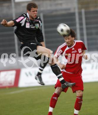 Fussball. Red Zac Bundesliga. FC Kaernten gegen FC Pax Gratkorn. Matthias sereinig(FCK), Daniel Brauneis (Gratkorn). Klagenfurt, am 18.4.2008.
Foto: Kuess 
---
pressefotos, pressefotografie, kuess, qs, qspictures, sport, bild, bilder, bilddatenbank