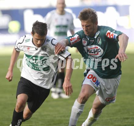 Fussball T-Mobile Bundesliga. SK Austria Kaernten gegen Ried. Zlatko Junuzovic (Kaernten),  Bozo Kovacevic (Ried). Klagenfurt, 20.4.2008.
Copyright Kuess

---
pressefotos, pressefotografie, kuess, qs, qspictures, sport, bild, bilder, bilddatenbank