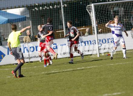 Fussball. Regionalliga. SAK gegen Feldkirchen. Torjubel (Feldkirchen). Klagenfurt, 19.4.2008.
Copyright Kuess

---
pressefotos, pressefotografie, kuess, qs, qspictures, sport, bild, bilder, bilddatenbank