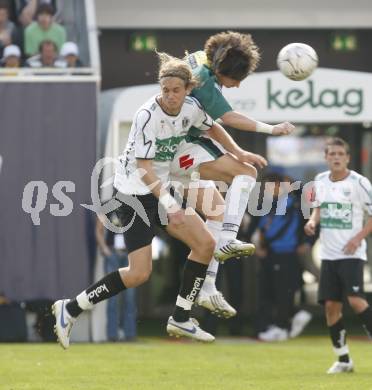 Fussball T-Mobile Bundesliga. SK Austria Kaernten gegen Ried. Lukas Moessner (Kaernten), Christoph Jank (Ried). Klagenfurt, 20.4.2008.
Copyright Kuess

---
pressefotos, pressefotografie, kuess, qs, qspictures, sport, bild, bilder, bilddatenbank