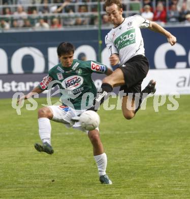 Fussball T-Mobile Bundesliga. SK Austria Kaernten gegen Ried. Manuel Ortlechner (K), Sebastian Martinez (Ried). Klagenfurt, 20.4.2008.
Copyright Kuess

---
pressefotos, pressefotografie, kuess, qs, qspictures, sport, bild, bilder, bilddatenbank