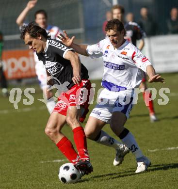 Fussball. Regionalliga. SAK gegen Feldkirchen. Rudolf Schoenherr (SAK), Robert Micheu (Feldkirchen). Klagenfurt, 19.4.2008.
Copyright Kuess

---
pressefotos, pressefotografie, kuess, qs, qspictures, sport, bild, bilder, bilddatenbank