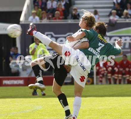 Fussball T-Mobile Bundesliga. SK Austria Kaernten gegen Ried. Lukas Moessner (K), Bozo Kovacevic (Ried). Klagenfurt, 20.4.2008.21.3.2008.

Copyright Kuess

---
pressefotos, pressefotografie, kuess, qs, qspictures, sport, bild, bilder, bilddatenbank