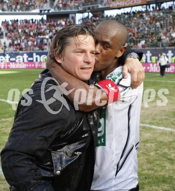 Fussball T-Mobile Bundesliga. SK Austria Kaernten gegen Ried. Jubel Frenkie Schinkels, Chiquinho (Kaernten). Klagenfurt, 20.4.2008.
Copyright Kuess

---
pressefotos, pressefotografie, kuess, qs, qspictures, sport, bild, bilder, bilddatenbank