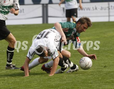 Fussball T-Mobile Bundesliga. SK Austria Kaernten gegen Ried. Zlatko Junuzovic (Kaernten), Bozo Kovacevic (Ried). Klagenfurt, 20.4.2008.
Copyright Kuess

---
pressefotos, pressefotografie, kuess, qs, qspictures, sport, bild, bilder, bilddatenbank