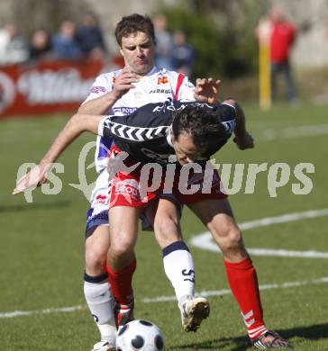 Fussball. Regionalliga. SAK gegen Feldkirchen. Rudolf Schoenherr (SAK), Robert Micheu (Feldkirchen). Klagenfurt, 19.4.2008.
Copyright Kuess

---
pressefotos, pressefotografie, kuess, qs, qspictures, sport, bild, bilder, bilddatenbank