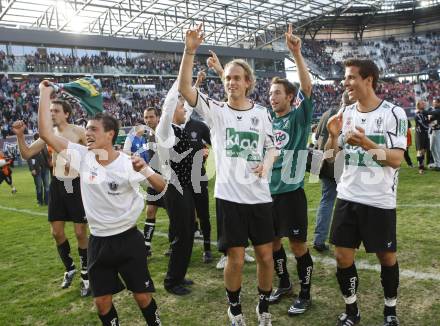 Fussball T-Mobile Bundesliga. SK Austria Kaernten gegen Ried. Jubel Zlatko Junuzovic, Lukas Moessner, Manuel Ortlechner, Thomas Pirker. Klagenfurt, 20.4.2008.
Copyright Kuess

---
pressefotos, pressefotografie, kuess, qs, qspictures, sport, bild, bilder, bilddatenbank