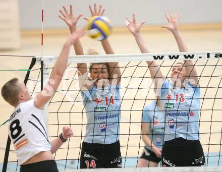 Volleyball Damen Bundesliga. ATSC Wildcats gegen Post SV Wien. Therese Mc Natt, Sigrid Sumper (Wildcats). Klagenfurt, am 23.4.2008.
Copyright Kuess

---
pressefotos, pressefotografie, kuess, qs, qspictures, sport, bild, bilder, bilddatenbank