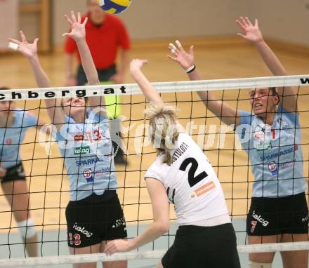 Volleyball Damen Bundesliga. ATSC Wildcats gegen Post SV Wien. Sigrid Sumper, Paty Krenc (Wildcats). Klagenfurt, am 23.4.2008.
Copyright Kuess

---
pressefotos, pressefotografie, kuess, qs, qspictures, sport, bild, bilder, bilddatenbank