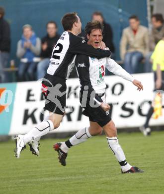 Fussball Regionalliga. WAC/St.Andrae gegen TSV Hartberg.  Torjubel Zeljko Simic, Markus Schuessler (St.Andrae). St. Andrae, am 25.4.2008.
Copyright Kuess

---
pressefotos, pressefotografie, kuess, qs, qspictures, sport, bild, bilder, bilddatenbank