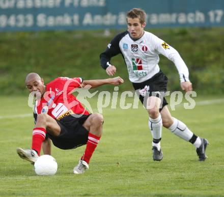 Fussball Regionalliga. WAC/St.Andrae gegen TSV Hartberg.  Stefan Stueckler (St.Andrae), Marcelo Da Silva (Hartberg). St. Andrae, am 25.4.2008.
Copyright Kuess

---
pressefotos, pressefotografie, kuess, qs, qspictures, sport, bild, bilder, bilddatenbank