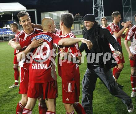 Fussball Red Zac Bundesliga. FC Kaernten gegen Trenkwalder SKS. Jubel FCK. Thomas Pirker, Ludek Zelenka, Rene Seebacher, Matthias Sereinig. Klagenfurt, am 29.4.2008.
Copyright Kuess

---
pressefotos, pressefotografie, kuess, qs, qspictures, sport, bild, bilder, bilddatenbank