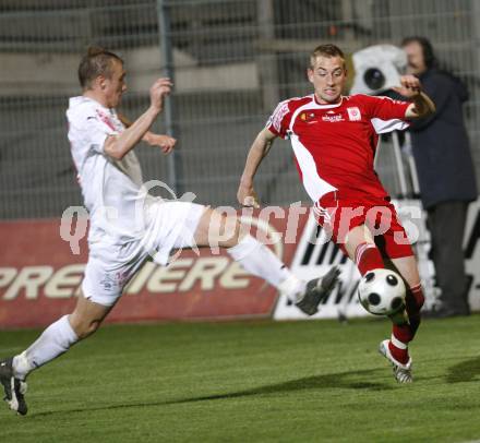 Fussball Red Zac Bundesliga. FC Kaernten gegen Trenkwalder SKS. Ulrich Winkler (FCK), Martin Pusic (Trenkwalder). Klagenfurt, am 29.4.2008.
Copyright Kuess

---
pressefotos, pressefotografie, kuess, qs, qspictures, sport, bild, bilder, bilddatenbank