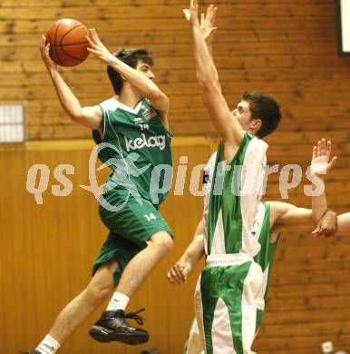 Basketball Kaerntner Liga. KOS Klagenfurt gegen Woerthersee Piraten. Marko Brumnik (KOS), Edgar Allesch (Piraten). Klagenfurt, am 29.4.2008.
Foto: Kuess
---
pressefotos, pressefotografie, kuess, qs, qspictures, sport, bild, bilder, bilddatenbank