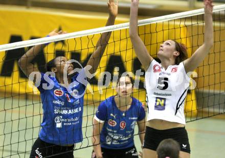 Volleyball. Bundesliiga. ATSC Sparkasse Wildcats gegen Post SV Wien. HOLNESS "Tasha" Sherline, Kerstin Pichler (Wildcats)
Wien, 30.4.2008.
Copyright Kuess

---
pressefotos, pressefotografie, kuess, qs, qspictures, sport, bild, bilder, bilddatenbank