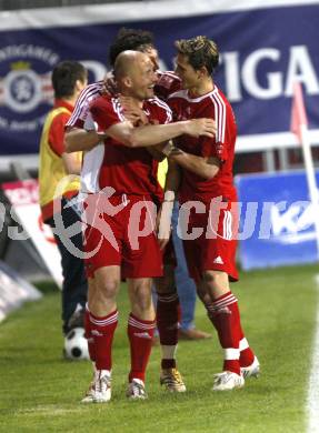 Fussball Red Zac Bundesliga. FC Kaernten gegen DSV Leoben. Torjubel Ludek Zelenka, Manuel Wallner. Klagenfurt, am 2.5.2008.
Copyright Kuess

---
pressefotos, pressefotografie, kuess, qs, qspictures, sport, bild, bilder, bilddatenbank