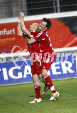 Fussball Red Zac Bundesliga. FC Kaernten gegen DSV Leoben.Torjubel Ludek Zelenka, Matthias Sereinig. Klagenfurt, am 2.5.2008.
Copyright Kuess

---
pressefotos, pressefotografie, kuess, qs, qspictures, sport, bild, bilder, bilddatenbank