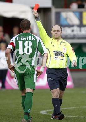 Fussball Red Zac Bundesliga. FC Kaernten gegen DSV Leoben. Rote Karte fuer Robert Fruestuek (Leoben). Klagenfurt, am 2.5.2008.
Copyright Kuess

---
pressefotos, pressefotografie, kuess, qs, qspictures, sport, bild, bilder, bilddatenbank