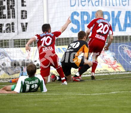 Fussball Red Zac Bundesliga. FC Kaernten gegen DSV Leoben. 1:0 fuer den FCK. Nenad Bjelica, Ludek Zelenka (FCK), Manfred Mandl, Andreas Lukse (Leoben). Klagenfurt, am 2.5.2008.
Copyright Kuess

---
pressefotos, pressefotografie, kuess, qs, qspictures, sport, bild, bilder, bilddatenbank