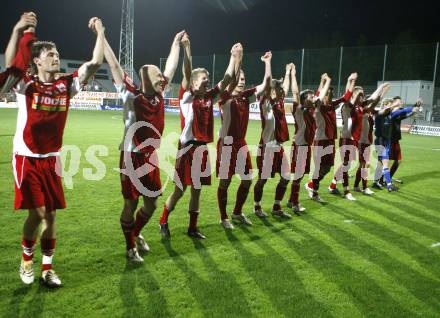 Fussball Red Zac Bundesliga. FC Kaernten gegen DSV Leoben.Jubel FCK. Klagenfurt, am 2.5.2008.
Copyright Kuess

---
pressefotos, pressefotografie, kuess, qs, qspictures, sport, bild, bilder, bilddatenbank