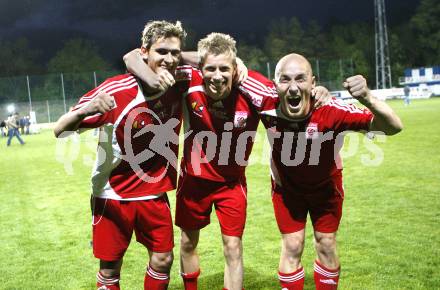 Fussball Red Zac Bundesliga. FC Kaernten gegen DSV Leoben. Jubel Manuel Wallner, Thomas hinum, Ludek Zelenka. Klagenfurt, am 2.5.2008.
Copyright Kuess

---
pressefotos, pressefotografie, kuess, qs, qspictures, sport, bild, bilder, bilddatenbank