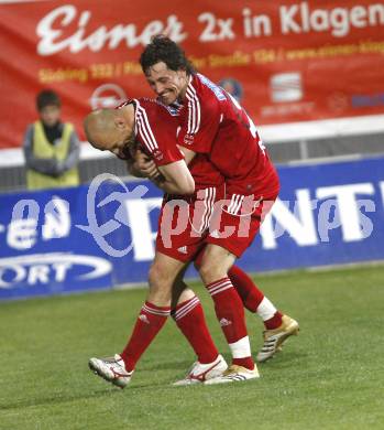 Fussball Red Zac Bundesliga. FC Kaernten gegen DSV Leoben. Torjubel Ludek Zelenka, Matthias Sereinig.. Klagenfurt, am 2.5.2008.
Copyright Kuess

---
pressefotos, pressefotografie, kuess, qs, qspictures, sport, bild, bilder, bilddatenbank