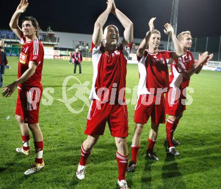 Fussball Red Zac Bundesliga. FC Kaernten gegen DSV Leoben. Jubel Matthias Sereinig, Ludek Zelenka, Thomas Hinum, Michael Miksits. Klagenfurt, am 2.5.2008.
Copyright Kuess

---
pressefotos, pressefotografie, kuess, qs, qspictures, sport, bild, bilder, bilddatenbank