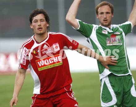 Fussball Red Zac Bundesliga. FC Kaernten gegen DSV Leoben. Matthias Sereinig (FCK), Arno Kozelsky (Leoben). Klagenfurt, am 2.5.2008.
Copyright Kuess

---
pressefotos, pressefotografie, kuess, qs, qspictures, sport, bild, bilder, bilddatenbank