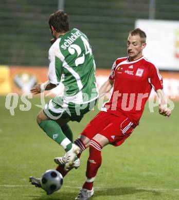 Fussball Red Zac Bundesliga. FC Kaernten gegen DSV Leoben. Ulrich Winkler (FCK), Rene Schicker (Leoben). Klagenfurt, am 2.5.2008.
Copyright Kuess

---
pressefotos, pressefotografie, kuess, qs, qspictures, sport, bild, bilder, bilddatenbank