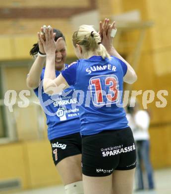 Volleyball. Bundesliiga. ATSC Sparkasse Wildcats gegen Post SV Wien. KRENC Paty, SUMPER Sigrid (Wildcats)
Wien, 30.4.2008.
Copyright Kuess

---
pressefotos, pressefotografie, kuess, qs, qspictures, sport, bild, bilder, bilddatenbank