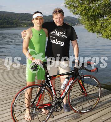 Triathlon. Schwimmen, Radfahren, Laufen. Gernot Seidl, Erwin Hasenbichler. Klagenfurt, am 12.5.2008.
Copyright Kuess

---
pressefotos, pressefotografie, kuess, qs, qspictures, sport, bild, bilder, bilddatenbank