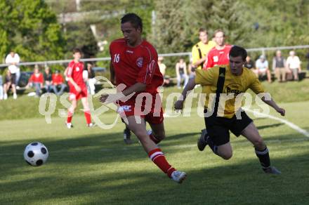 Fussball Unterliga Ost. Ludmannsdorf gegen St. Michael/Bl. Johannes Kroepfl (Ludmannsdorf), Matic Korasa (St. Michael). Ludmannsdorf, am 11.5.2008.
Foto: Kuess
---
pressefotos, pressefotografie, kuess, qs, qspictures, sport, bild, bilder, bilddatenbank