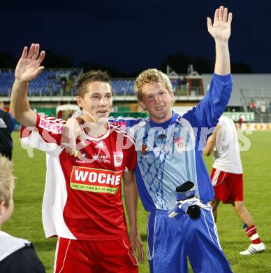 Fussball Red Zac Bundesliga. FC Kaernten gegen SC/ESV Parndorf. Rene Seebacher, Christian Dobnik (FCK) . Klagenfurt, am 16.5.2008.
Copyright Kuess

---
pressefotos, pressefotografie, kuess, qs, qspictures, sport, bild, bilder, bilddatenbank