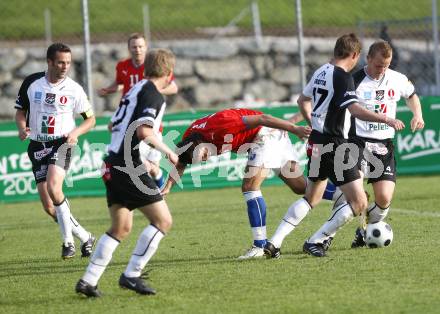 Fussball. Europameisterschaft. Testspiel Euro 2008 -Team Tschechien gegen Kaernten 2008-Team WAC/St. Andrae. Hannes Jochum, Christian Weber, Gernot Messner, Bernd Spitzer (WAC/St. Andrae), Milan Baros (Tschechien). Bad Kleinkirchheim, am 24.5.2008.
Copyright Kuess

---
pressefotos, pressefotografie, kuess, qs, qspictures, sport, bild, bilder, bilddatenbank