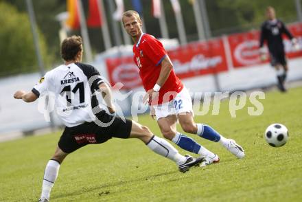 Fussball. Europameisterschaft. Testspiel Euro 2008 -Team Tschechien gegen Kaernten 2008-Team WAC/St. Andrae. Stefan Korepp (WAC/St. Andrae), David Rozenahl (Tschechien). Bad Kleinkirchheim, am 24.5.2008.
Copyright Kuess

---
pressefotos, pressefotografie, kuess, qs, qspictures, sport, bild, bilder, bilddatenbank