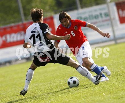 Fussball. Europameisterschaft. Testspiel Euro 2008 -Team Tschechien gegen Kaernten 2008-Team WAC/St. Andrae. Stefan Korepp (WAC/St. Andrae), Marek Jankulovski (Tschechien). Bad Kleinkirchheim, am 24.5.2008.
Copyright Kuess

---
pressefotos, pressefotografie, kuess, qs, qspictures, sport, bild, bilder, bilddatenbank