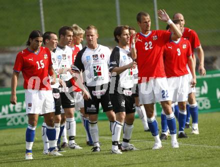 Fussball. Europameisterschaft. Testspiel Euro 2008 -Team Tschechien gegen Kaernten 2008-Team WAC/St. Andrae. Stefan Stueckler, Bernd Spitzer, Gernot Rainer (WAC/St. Andrae), Milan Baros, David Rozenahl  (Tschechien). Bad Kleinkirchheim, am 24.5.2008.
Copyright Kuess

---
pressefotos, pressefotografie, kuess, qs, qspictures, sport, bild, bilder, bilddatenbank