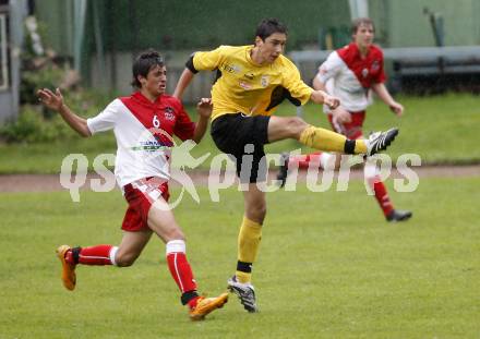 Fussball U16. KAC gegen SV Spittal/Drau. Christopher Kraxner (KAC), Rafael Graf (Spittal). Klagenfurt, am 14.6.2008.
Foto: Kuess 
---
pressefotos, pressefotografie, kuess, qs, qspictures, sport, bild, bilder, bilddatenbank