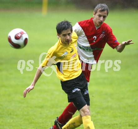 Fussball U16. KAC gegen SV Spittal/Drau. Mateo Grubor (KAC), Paul Jury (Spittal). Klagenfurt, am 14.6.2008.
Foto: Kuess 
---
pressefotos, pressefotografie, kuess, qs, qspictures, sport, bild, bilder, bilddatenbank