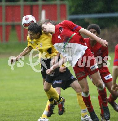 Fussball U16. KAC gegen SV Spittal/Drau. Patrick Szabo (KAC), Paul Jury (Spittal). Klagenfurt, am 14.6.2008.
Foto: Kuess 
---
pressefotos, pressefotografie, kuess, qs, qspictures, sport, bild, bilder, bilddatenbank