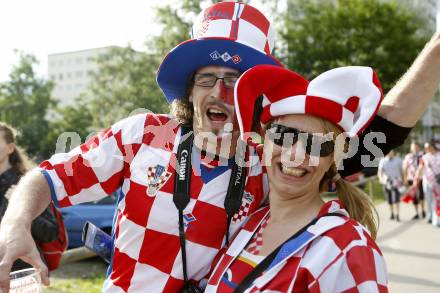 Fussball Europameisterschaft. EURO 2008. Fans aus Kroatien. Klagenfurt, am 16.6.2008.
Foto: Kuess
---
pressefotos, pressefotografie, kuess, qs, qspictures, sport, bild, bilder, bilddatenbank