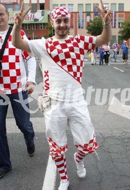 Fussball Europameisterschaft. EURO 2008. Fan aus Kroatien. Klagenfurt, am 16.6.2008.
Foto: Kuess
---
pressefotos, pressefotografie, kuess, qs, qspictures, sport, bild, bilder, bilddatenbank